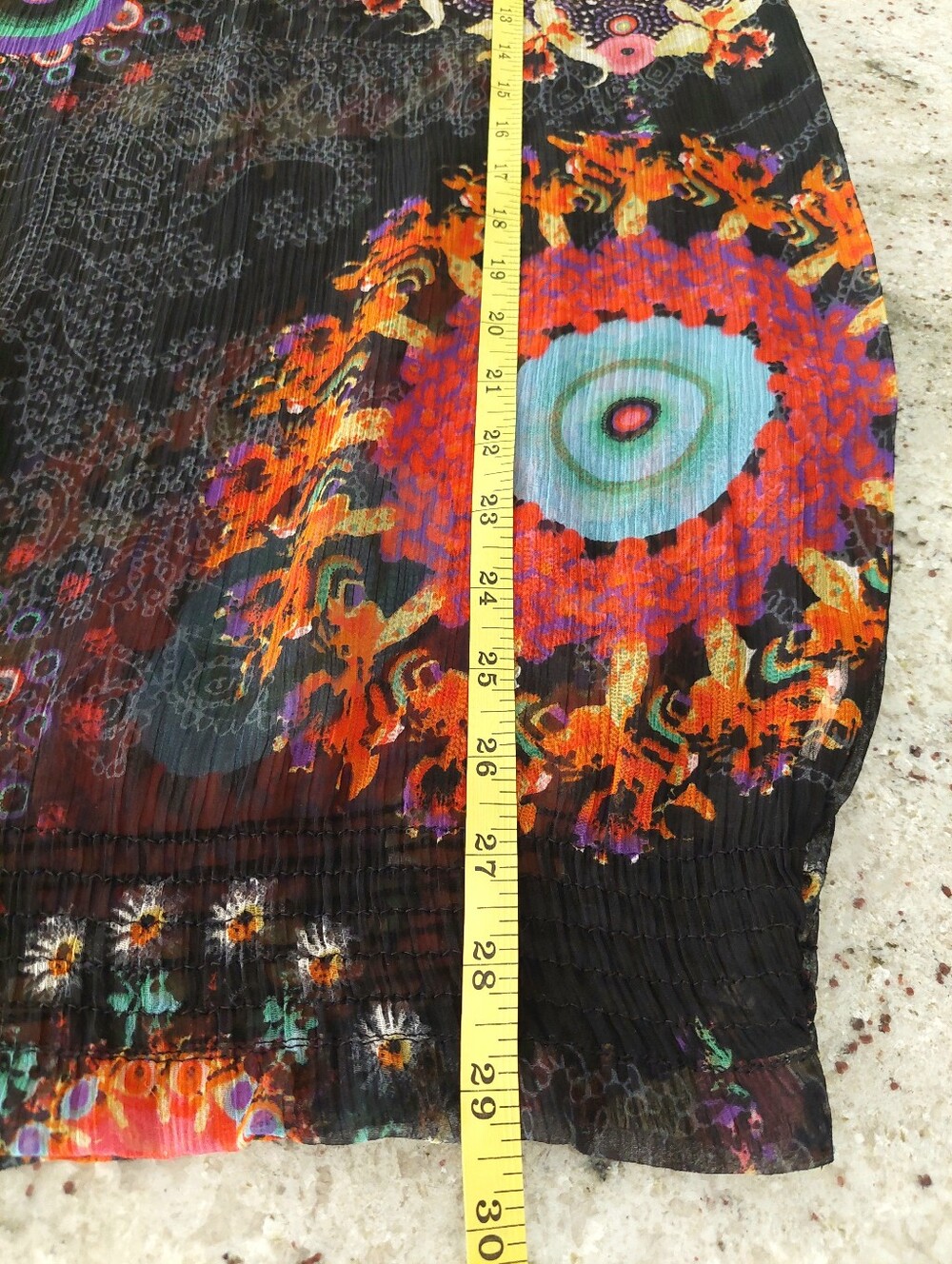 Desigual Semi-Sheer Mandala Print Chiffon Tunic Blouse Size M/L - Picture 12 of 13